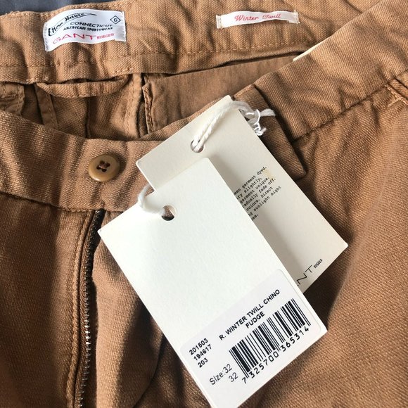 Gant Men's Twill Chinos | Tan/Brown (W32) - Picture 2 of 4
